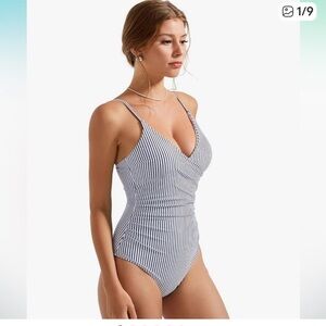 Striped One-Piece Swimsuit Medium